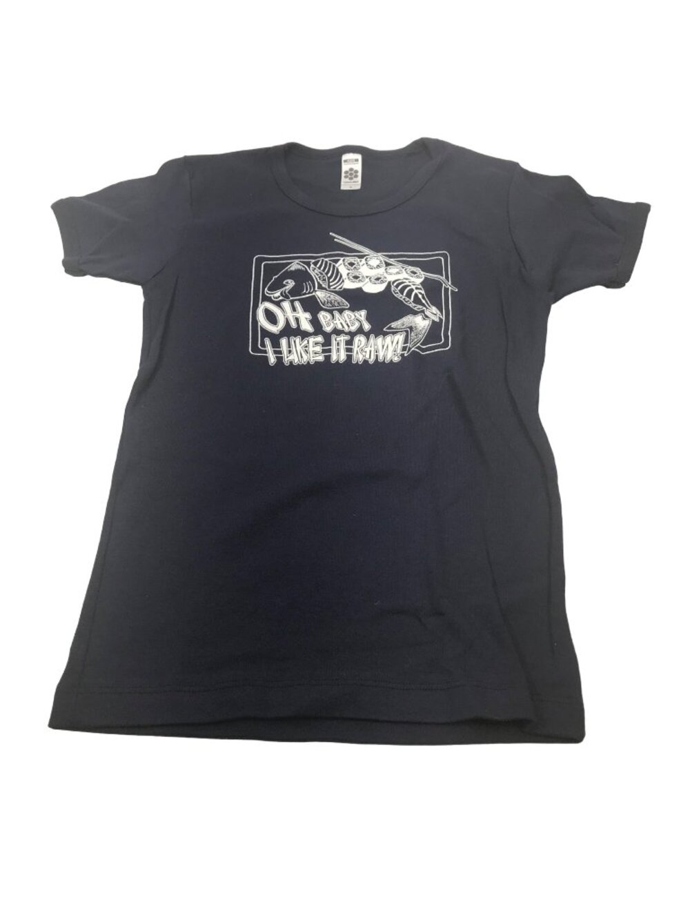 Classic Girl Women's Small Sushi Oh Baby I Like It Raw Short Sleeve Tee NWOT